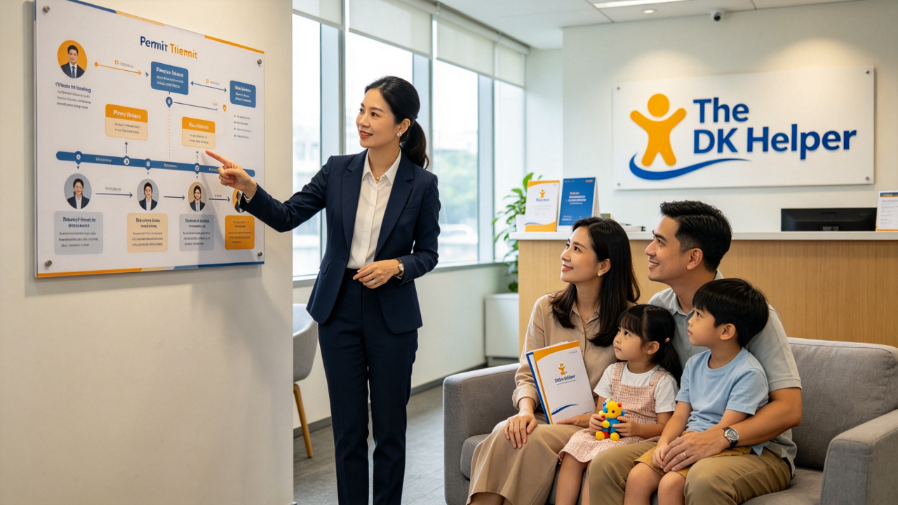 Myanmar domestic helper settling into a Singapore household, helping with daily chores and family routines
